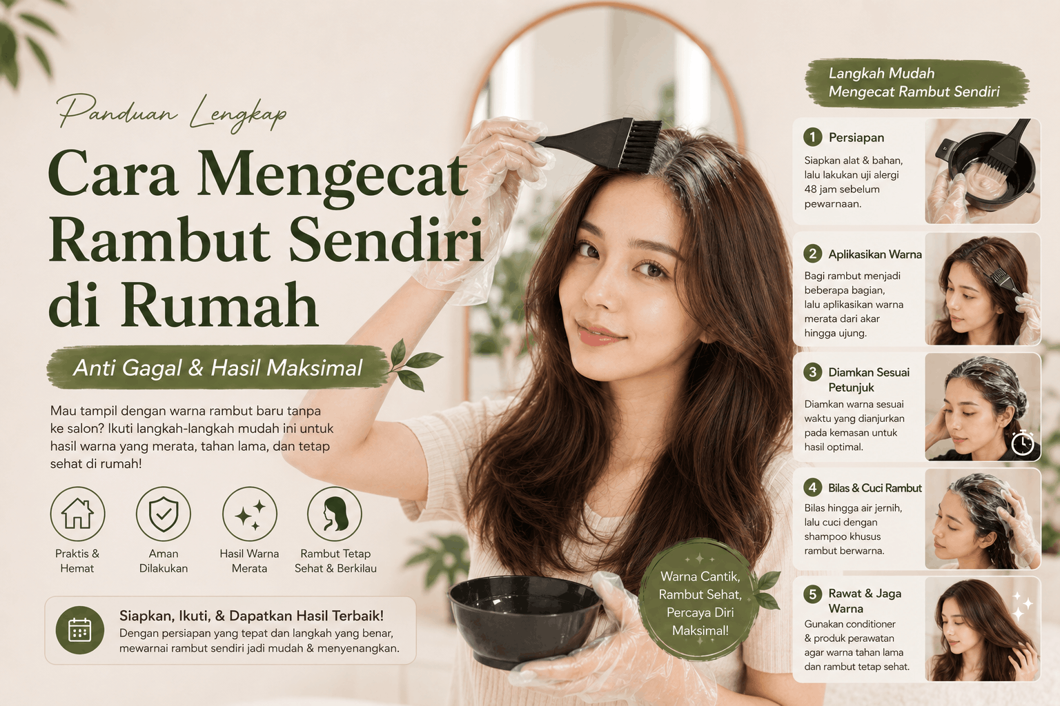 Cara Mengecat Rambut Sendiri di Rumah: Panduan Lengkap Anti Gagal